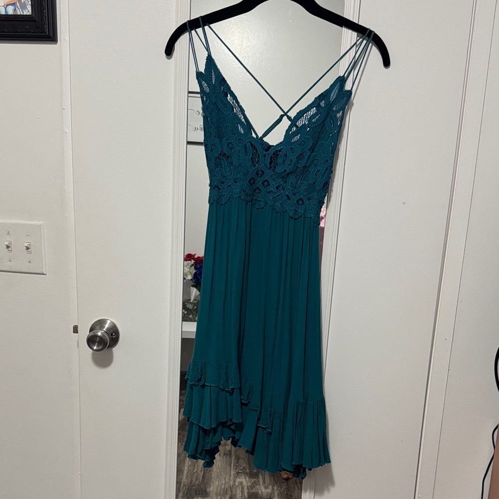 EP Pro Teal Lace Midi Dress